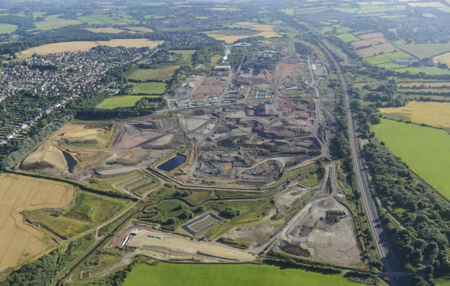 Aerial view of a construction site